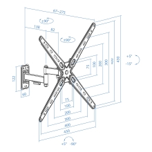 Soporte de pared Tooq LP1356TN-B 13" a 55" gira e inclina con doble brazo