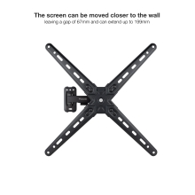 Soporte de pared Tooq LP1355TN-B 13" a 55" gira e inclina con brazo negro