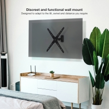 Soporte de pared Tooq LP1355TN-B 13" a 55" gira e inclina con brazo negro