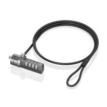 Cable de seguridad AISENS con cerradura de combinación Kensington 1.5m negro