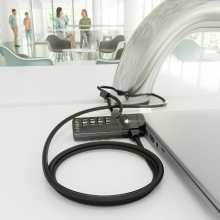 Cable de seguridad AISENS con cerradura de combinación Kensington 1.5m negro
