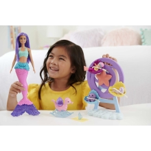 Muñeca barbie mattel sirena juego de cuidado con merbaby y foca