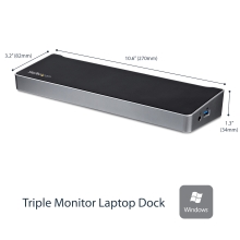 Adaptador USB 3.0  usb-A -2x DisplayPort y HDMI 4K para 3 Monitores - Hub 5x USB-A (1x Fast Charge) - rj45