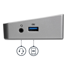 Adaptador USB 3.0  usb-A -2x DisplayPort y HDMI 4K para 3 Monitores - Hub 5x USB-A (1x Fast Charge) - rj45