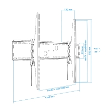 Soporte de pared TooQ LP42130T-B 60" a 100" inclinable negro