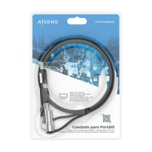 Cable Seguridad AISENS Tipo Nano Cerradura Llave 1.5m