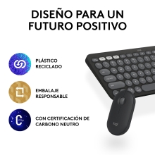 Teclado y ratón inalámbrico Logitech Pebble 2 combo negro