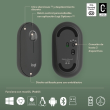 Teclado y ratón inalámbrico Logitech Pebble 2 combo negro