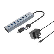 Hub Usb 3.0 Conceptronic 7xUSB-A conexión USB-C / A con alimentación