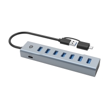 Hub Usb 3.0 Conceptronic 7xUSB-A conexión USB-C / A con alimentación