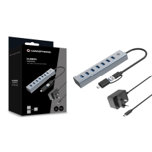 Hub Usb 3.0 Conceptronic 7xUSB-A conexión USB-C / A con alimentación