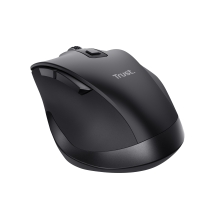 Ratón inalámbrico Trust Fyda Wireless recargable con forma curva negro