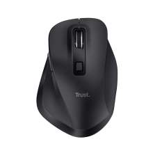 Ratón inalámbrico Trust Fyda Wireless recargable con forma curva negro