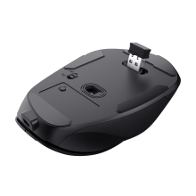 Ratón inalámbrico Trust Fyda Wireless recargable con forma curva negro