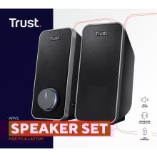 Altavoces Trust Arys 2.0 14W 3,5mm y alimentación por USB negro