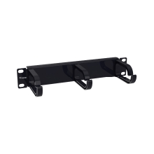 Panel Organizador De Cables 1u Para Armario Rack 10" Color Negro