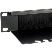 Panel pasacables con cepillo Equip 1U Con Barra De Soporte Rack19" negro