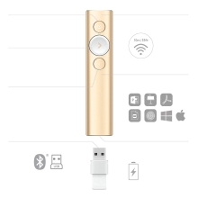 Mando de presentaciones inalámbrico Logitech Spotlight 30m oro