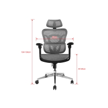 Silla De Oficina Ergonomica Equip 651050 Premium tapiceria Malla 5 Posiciones gris