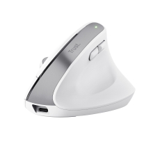Ratón inalámbrico Trust Ergo Bayo II+ ergonómico vertical carga USB-C blanco