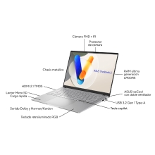 ASUS Vivobook S M5406NA-QD082W R5-7535HS 14" Oled 16GB 512GB W11