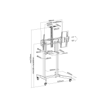 Soporte De Suelo Motorizado Equip 650633 Pantalla 55"-100" Orientable Vesa Max 800x600 Max120kg