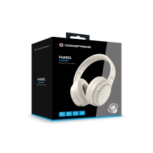 Auriculares bluetooth Conceptronic Parris03c Carga Usb-c Bateria 30h Entrada 1xjack 3.5mm blanco