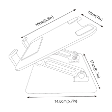 Soporte de sobremesa AISENS ajustable para portátil/tablet 7"-13" plata