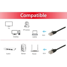 Cable de red Equip S/FTP Cat6A 1m LS0H slim negro