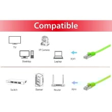 Cable de red Equip U/FTP Cat6A 0.5m LS0H plano verde