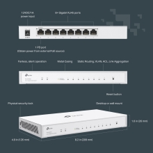 Switch Semigestionable Tp-link Festa FS308G 8xRJ45 GB metalico 1x Entrada Poe Gestion Aplicacion Festa