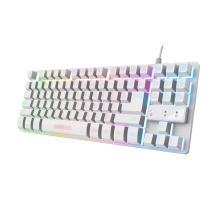 Teclado Trust Gaming Gxt833w Thado Metalico Compacto Iluminacion Led multimedia Usb blanco