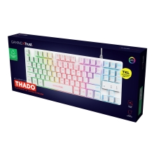 Teclado Trust Gaming Gxt833w Thado Metalico Compacto Iluminacion Led multimedia Usb blanco