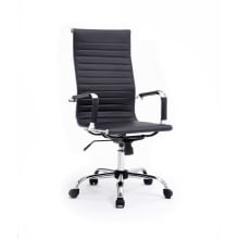 Silla De Oficina Equip Respaldo Alto recubrimiento Pu de alta calidad ergonomica negro