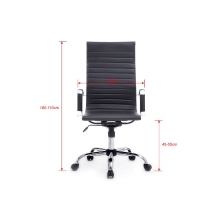 Silla De Oficina Equip Respaldo Alto recubrimiento Pu de alta calidad ergonomica negro