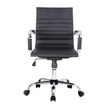 Silla De Oficina Equip Respaldo Medio recubrimiento Pu de alta calidad Ergonomica negro