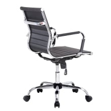 Silla De Oficina Equip Respaldo Medio recubrimiento Pu de alta calidad Ergonomica negro