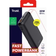 Powerbank Trust 24880 Redoh 20.000mah Negro 18w Carga Rapida 2xUSB-C 1xUSB-A