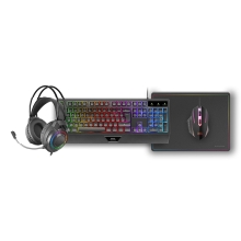 Pack teclado, auriculares, ratón y Alfombrilla Mars Gaming Mcp124prowes H-mech Rgb 3200dpi negro