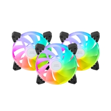 Kit 3xVentilador Interno Argb Mars Gaming Mf-3ar Kit Negro 12x12cm Argb Rainbow Aspas Invertidas