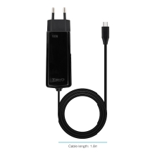Cargador TooQ TQLC-USBCGAN100PD-C USB tipo C PD 100W con sistema GaN negro