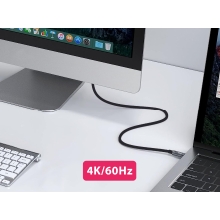 Cable Equip USB tipo C activo óptico macho/macho 4K transferencia 10Gbps 60w 5m negro