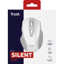 Ratón inalámbrico Trust Nito silencioso 5 Botones blanco