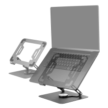 Soporte de portátil Mars Gaming MARSN hasta 17" giratorio plegable de acero plata