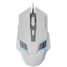 Ratón Mars Gaming MM024W RGB Flow 4000DPI 6 botones mecánicos Huano blanco