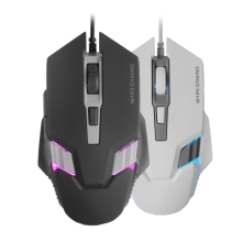 Ratón Mars Gaming MM024W RGB Flow 4000DPI 6 botones mecánicos Huano blanco