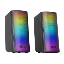 Altavoces 2.0 Bluetooth Mars Gaming MSRGB2 15W BT 5.3 jack 3.5mm RGB MicroSD negro