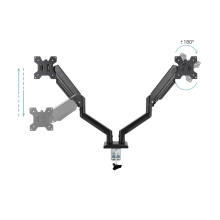 Soporte de mesa TooQ DB1434TNR-B 17" a 34" 2 pantallas con brazos negro