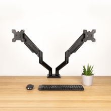 Soporte de mesa TooQ DB1434TNR-B 17" a 34" 2 pantallas con brazos negro