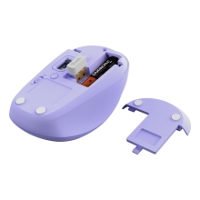 Ratón inalámbrico RF y bluetooth Trust YVI+ 1600DPI 3 dispositivos violeta